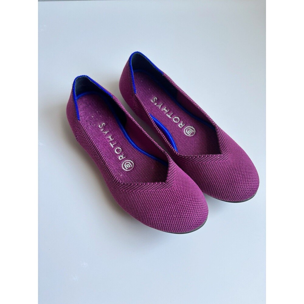 Rothy’s The Flat Round Toe Ballet Size 6.5 Orchid (Burgundy, Wine) Retired Color